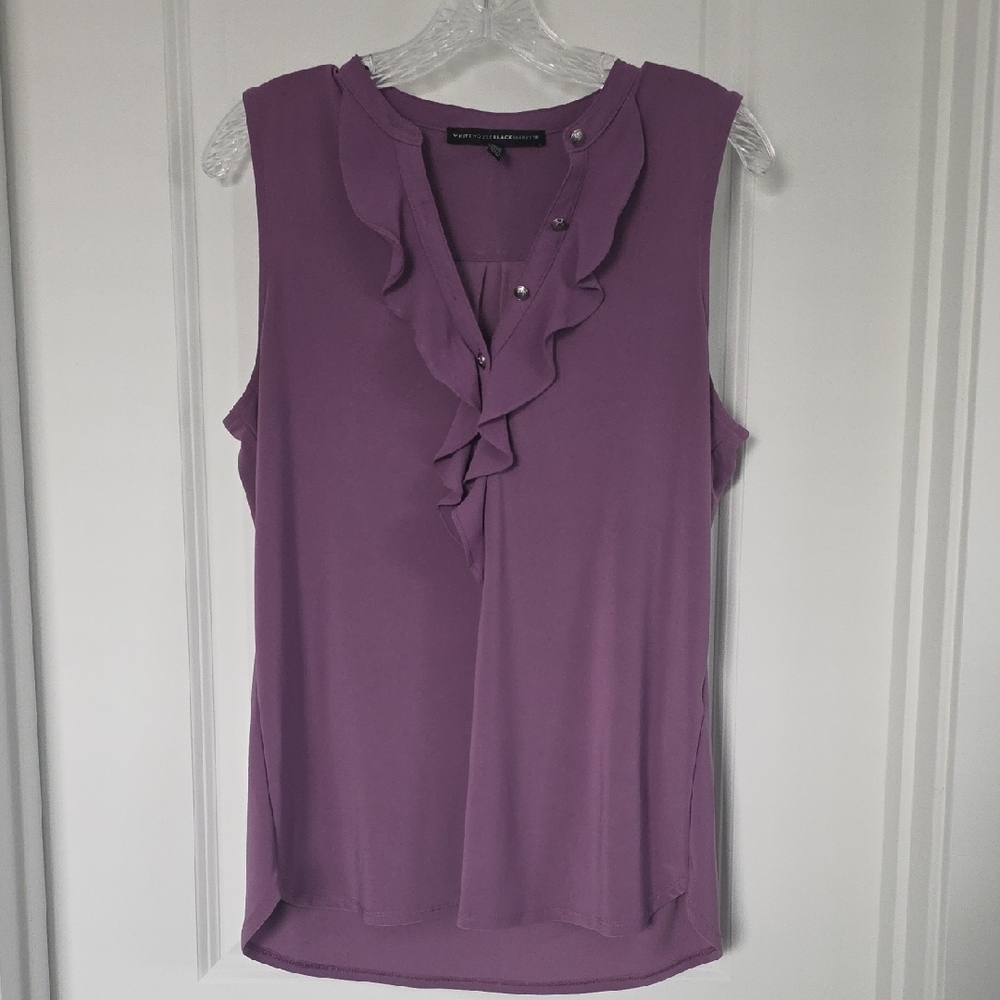 White House Black Market Lavender Ruffle Blouse